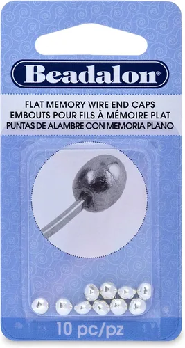 Miniatura 7 de Beadalon Tapas de alambre de memoria, 0.197 in / .197 in, redondas, color dorado, 10