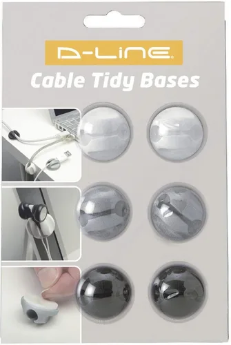 Miniatura 5 de D-Line Clips para ordenar cables, autoadhesivos, multiusos, bases para ordenar cables, paquete de 6 unidades, negro/gris/blanco