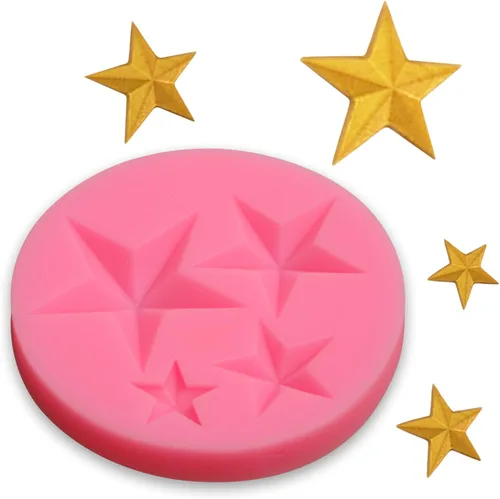 Miniatura 7 de Moldes de silicona con perlas de gemas, 4 paquetes de moldes de decoración de chocolate con esfera de estrella para decoración de pasteles