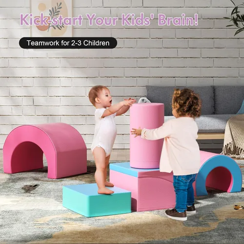 Miniatura 9 de Lischwert - Juego de bloques de espuma para escalar, juguetes blandos para escalar para niños pequeños, juego de 5 piezas para gatear y escalar