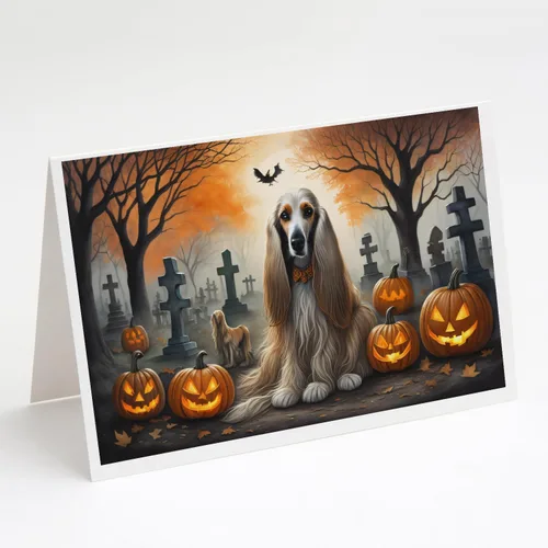 Miniatura 37 de Caroline's Treasures DAC2018GCA7P - Tarjetas de felicitación y sobres de Halloween espeluznantes de Border Collie, paquete de 8 tarjetas en blanco