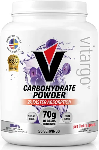 Miniatura 11 de Vitargo Polvo de carbohidratos, reposición de glucógeno muscular 2 veces más rápida, ponche de frutas de 1.7 libras, Pre, Intra y Post, polvo