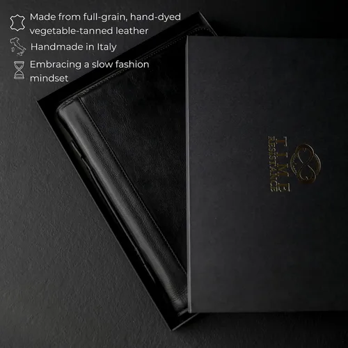 Miniatura 4 de Time Resistance Portafolio de cuero Bolsa de documentos con asa de transporte Funda para tablet fabricada en Italia