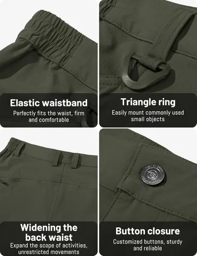 Miniatura 36 de TACVASEN Pantalones tácticos ligeros para senderismo, impermeables, de secado rápido, para trabajo, lluvia, exteriores, 8 bolsillos
