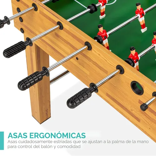Miniatura 3 de Best Choice Products Mesa de futbolín para niños y adultos, mesa de juegos de fútbol con 2 bolas, 2 soportes para tazas, asas ergonómicas, barras