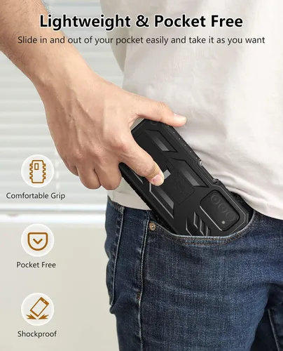 Miniatura 7 de SOiOS Funda para teléfono Samsung Galaxy A03S: Soporte duro integrado y protector táctil Militar a prueba de golpes TPU resistente suave resistente