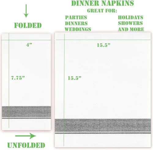 Miniatura 4 de Servilletas de cena desechables con diseño plateado de un solo uso, absorbentes, suaves, elegantes, toallas de mano para el baño, fiestas, bodas