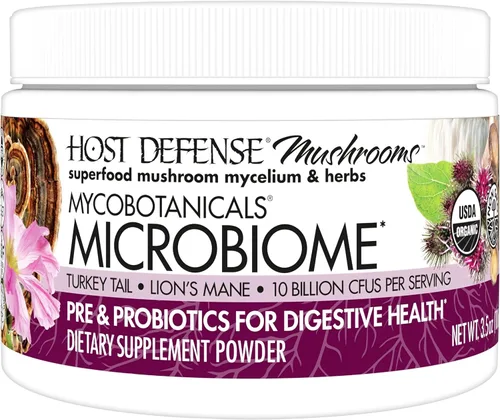 Host Defense MycoBotanicals Microbiome* Powder - Suplemento de apoyo a la salud digestiva e inmunológica - Suplemento de salud intestinal con cola
