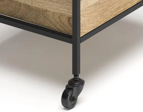 Miniatura 9 de SIMPLIHOME Simons - Carrito de barra de madera maciza de mango de 24 pulgadas de ancho, color natural, para sala de estar, comedor y cocina