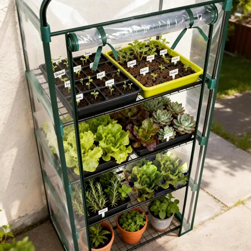 Miniatura 8 de Worth Garden Mini Invernadero de 4 Niveles - 63'' Alto x 27'' Largo x 19'' Ancho - Estantes de Jardinería Portátiles Resistentes con Cubierta de PVC