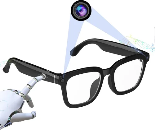 Miniatura 13 de Lentes inteligentes con inteligencia artificial con cámara HD de 80 MP, video de 1080P, Bluetooth/Wi-Fi, control de voz y reconocimiento