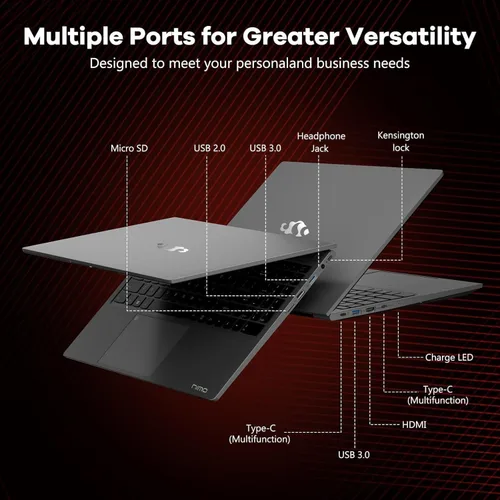 Miniatura 7 de NIMO Portátil para juegos IPS FHD de 15.6 pulgadas, AMD Ryzen 5 6600H 16GB DDR5 RAM 512GB SSD (Beat i5-1335U, 6 núcleos hasta 4.5 GHz) AMD Radeon