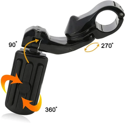 Miniatura 4 de TCMT Estribo corto de montaje en ángulo para carretera de 1 1/4 pulgadas para Harley Touring Road King Street Glide Road Glide Electra Glide Softail