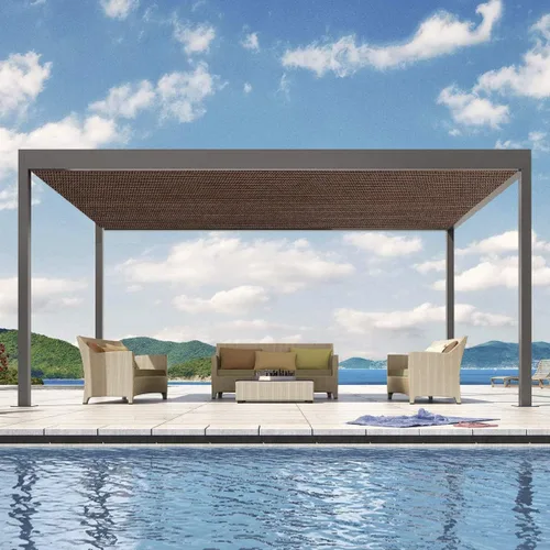 Miniatura 7 de Eden's Decor - Toldo de sol de borde plano y recto, 4' x 5', marrón, con bloqueo de rayos UV, toldo de tela para exteriores, para pérgola, patio
