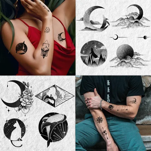 Miniatura 3 de Cerlaza Tatuajes temporales para hombres y mujeres, 30 hojas de tatuajes falsos de mano pequeña para arte corporal de adultos, calcomanías
