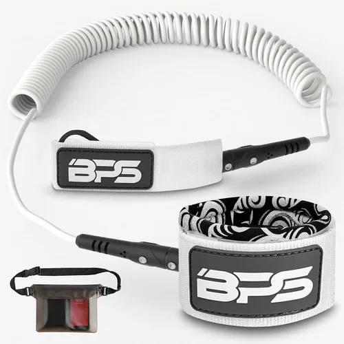 Miniatura 10 de BPS 'Storm' Premium 0.283 in Bobina SUP Correa de Paddleboard Correa de tobillo de liberación rápida, con bolsa de cintura impermeable Longboard