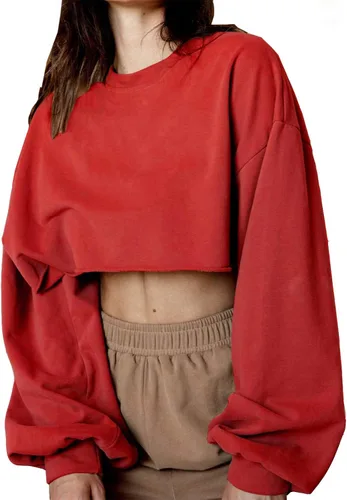 Miniatura 2 de Artfish Sudaderas sueltas de manga larga con cuello redondo para mujer, para entrenamiento, estilo casual