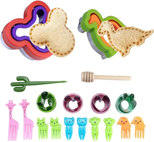 Miniatura 9 de Juego de cortadores y selladores de galletas mejorados Abruga para sándwich, cortador de verduras y sellos de frutas, molde con estrella