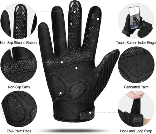 Miniatura 7 de INBIKE Guantes MTB para ciclismo de montaña Sirven para pantalla táctil con acolchado de etilvinilacetato grueso y protección de nudillos de caucho