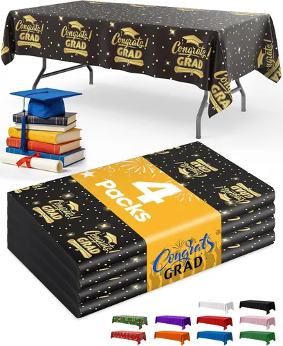 Miniatura 33 de Niuara Mantel de bandera estadounidense, paquete de 4 manteles patrióticos desechables de 54 x 108 pulgadas para mesas de 6 pies, decoraciones del 4
