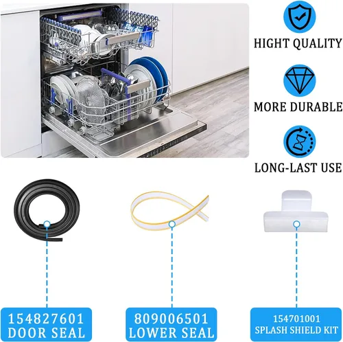 Miniatura 4 de 154827601 Kit de sello de puerta de lavavajillas compatible con lavavajillas Frigidaire Gallery Kenmore Electrolux, incluye junta de puerta inferior