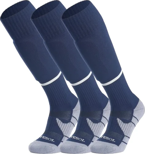 Miniatura 17 de APTESOL - Calcetas de fútbol hasta la rodilla (paquetes de 1/3/5) Calcetas acojinadas para niños, jóvenes, adultos, para equipos deportivos OTC