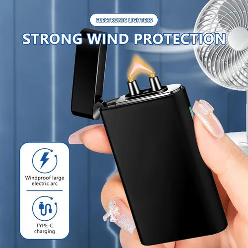 Miniatura 2 de SKRFIRE Encendedor de arco de plasma de alta potencia - Encendedor eléctrico recargable por USB a prueba de viento con linterna multimodo, pantalla
