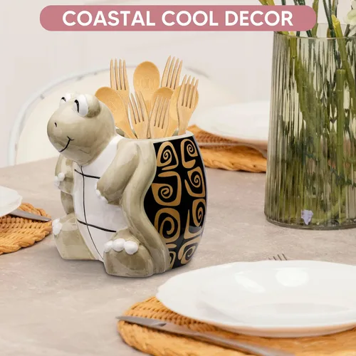 Miniatura 6 de Soporte para Utensilios de Cocina de Tortuga - Recipiente de Almacenamiento de Tortuga Marina - Decoraciones para el Hogar de Tortuga - Decoración