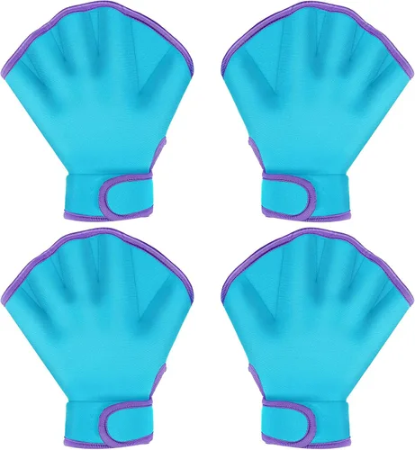 Miniatura 9 de 2 pares de guantes acuáticos de natación, guantes de entrenamiento de natación de mano, guantes de natación para hombres y mujeres, guantes de malla