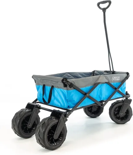 Miniatura 3 de Cochecito creativo para exteriores para niños, capacidad de peso de 200 libras, carrito plegable y portátil todo terreno, ruedas gigantes de 10 gris