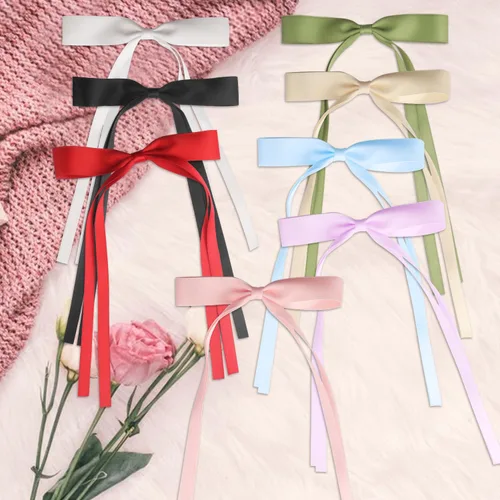 Miniatura 5 de Pinzas para el pelo con borlas y colas largas, bonitos pasadores de lazo, accesorios para el cabello para niñas y adolescentes, ideales para regalos