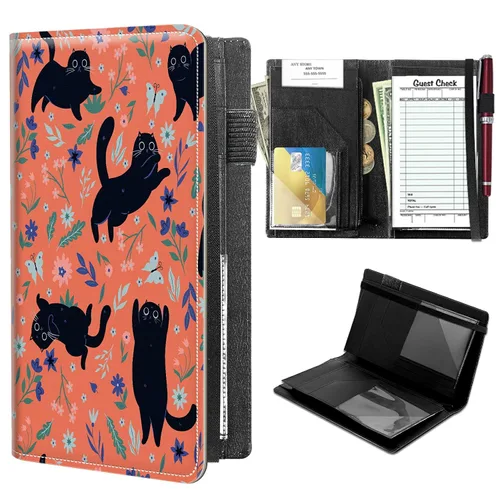 Miniatura 20 de Libretas de alto volumen para camareros, libro de servidor Forest Moon con 2 bolsillos expandibles de 9 x 5, libro de mesera lindo con bolsillo