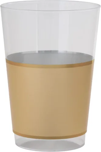 LUXE PARTY Paquete de 60 vasos de 12 onzas, plástico de alta calidad, desechables, vajilla elegante, utensilios de bebida, vasos de cóctel y Dorado
