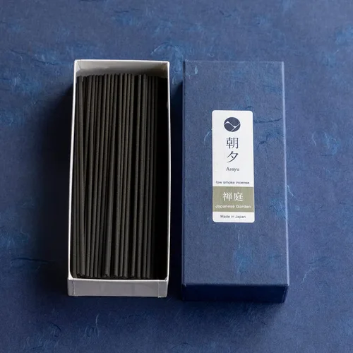Miniatura 5 de Asayu Japan Varitas de incienso con bajo humo para meditación matutina o nocturna, relax o yoga, hecho en Japón 1.41 oz - Jardín Zen japonés