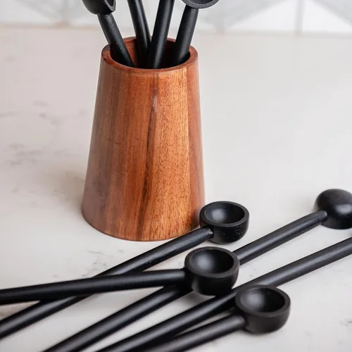 Miniatura 4 de Karma CUCHARAS DE MADERA NEGRA GRANDES S/4, juego de 4