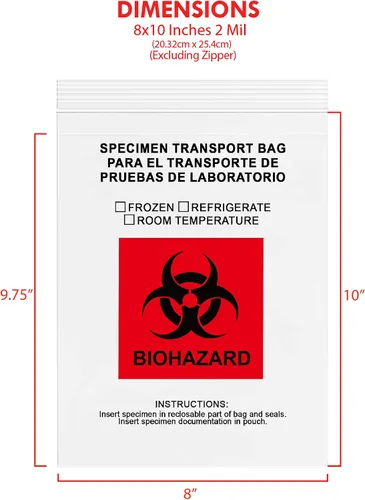 Miniatura 2 de GPI - Paquete de 100 bolsas con cremallera para muestras de riesgo biológico, con bolsa, 2 mil de grosor, para muestras de laboratorio o centro