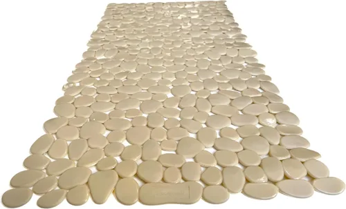 Miniatura 25 de Alfombra antideslizante para bañera y ducha "Pebbles" de 27 x 14 pulgadas, ovalada, no tóxica, segura, limpia, lavable a máquina, agarre y drenaje