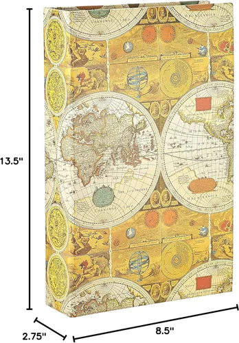 Miniatura 3 de Álbum de fotos de 3 anillos con 504 bolsillos para fotos de 4 x 6, diseño de mapa del mundo antiguo