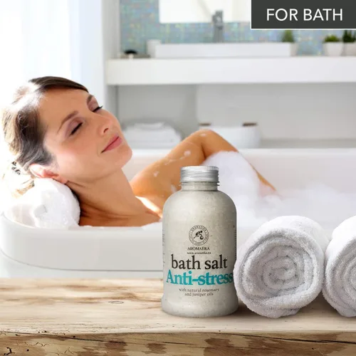 Miniatura 5 de Sal de baño De-Stress de 21.16 onzas con aceites naturales de romero y enebro - Sales marinas de baño naturales de 21.16 oz - Lo mejor para un buen