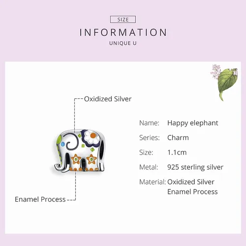 Miniatura 6 de WOSTU Dije de plata de ley 925 con diseño de elefante, gato y mariposa, joyería para mujeres y niñas, pulsera con dije colgante, regalo