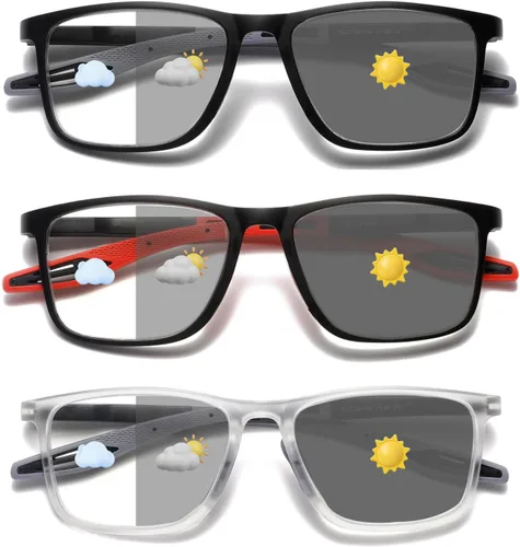 Miniatura 17 de Hubeye TR90 Gafas de lectura deportivas para hombres y mujeres, ultraligeras, flexibles, anti-luz azul (+1.25)