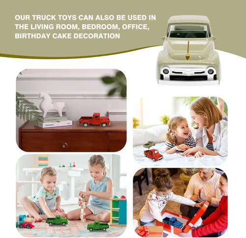 Miniatura 5 de Camión de juguete beige pequeño para niños pequeños de 2, 3, 4, 5, 6, 7, 8 años niños y niñas, coche de juguete de aleación 1:32 para niños pequeños