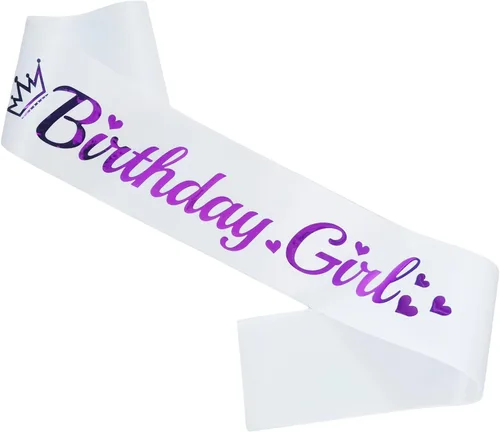 Miniatura 10 de Banda de cumpleaños para niña, banda de cumpleaños de papel de aluminio rosa para niña, divertidas decoraciones de fiesta de cumpleaños, ideas