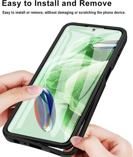Miniatura 6 de CCSamll - Funda transparente para Xiaomi Redmi Note 12 5G con protector de pantalla, delgada, a prueba de golpes, suave TPU parachoques protección
