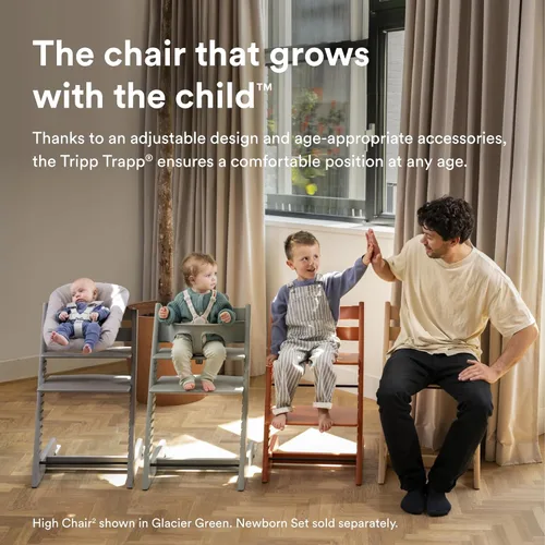 Miniatura 2 de Stokke Tripp Trapp Silla alta 2, natural, incluye silla + juego de bebé con arnés extraíble para niños de 6 a 36 meses, ajustable, ergonómica