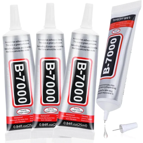 Miniatura 11 de 5 unidades de 0.5 onzas líquidas B7000 Super Glue, pegamento transparente B-7000 con diamantes de imitación, pegamento flexible para manualidades