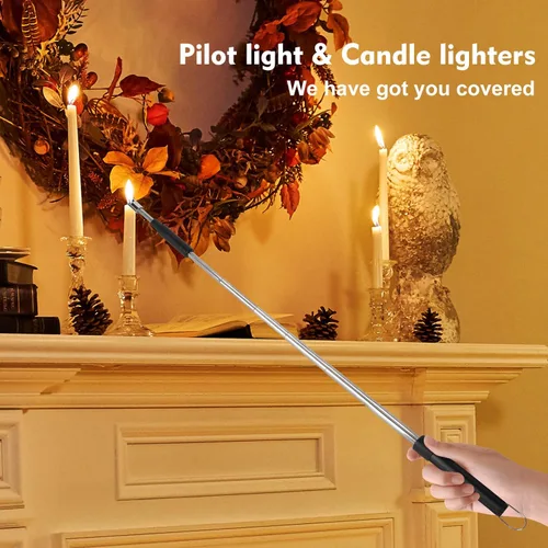 Miniatura 8 de Encendedores de arco para velas, cuello largo y flexible, 27.6 in, recargable, telescópico, eléctrico, sin llama, para cocina, chimenea, piloto