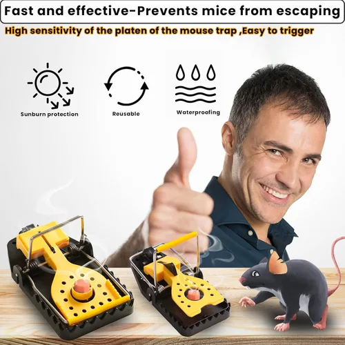 Miniatura 4 de Trampas para ratones, trampa para ratas, rápida y eficazmente, la mejor trampa para ratones, trampas para ratones usadas en interiores y exteriores