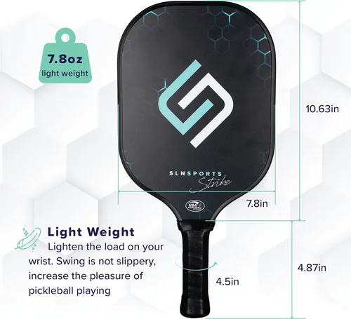 Miniatura 5 de Pickleball Paddles USAPA Approved Carbon Fiber Paddles/Fiberglass Pickleball Rackets Set of 2 Carrying Case, 4 Balls Pickleball Raquets for