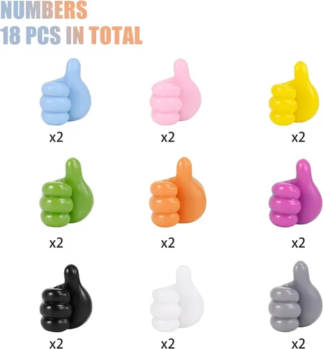 Miniatura 4 de CERETIA 18 ganchos de silicona autoadhesivos para el pulgar, ganchos de pared multifuncionales para clip de cable, soporte para llaves, ganchos